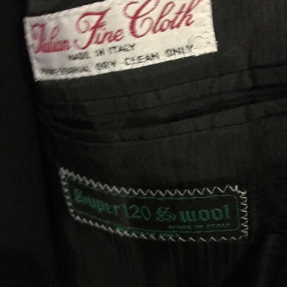 Men black suit.  Italian Fine Cloth.